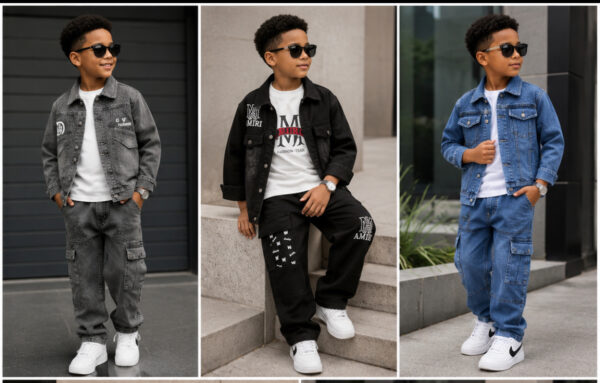 3 in 1 long sleeve male denim set